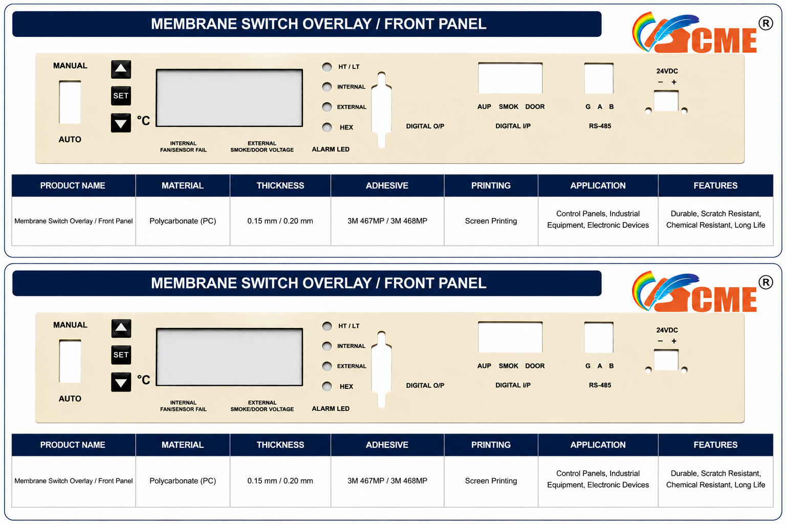 MEMBRANE OVERLAY STICKER